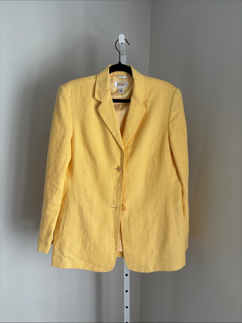 Talbots Butter Yellow Women’s Irish Linen Blazer Classic Tailored Jacket Sz 12